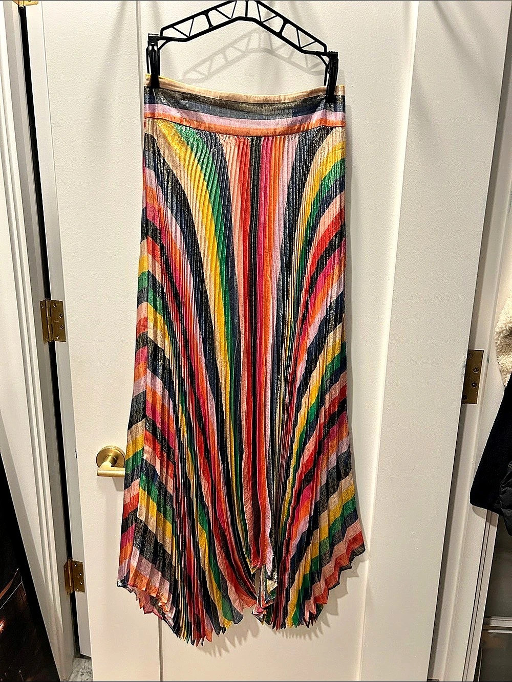 Alice + Olivia Silk Midi Length Skirt Colorful Maxi Skirt US 0